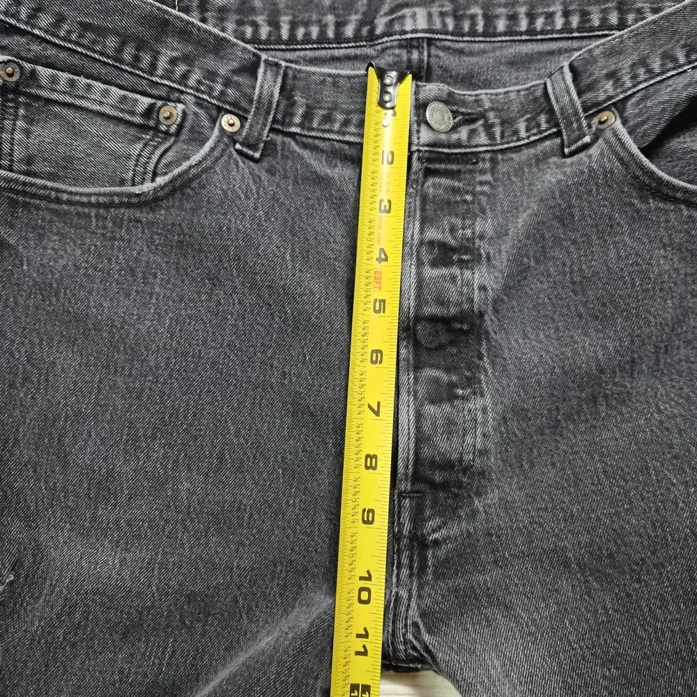Levi Strauss 501 38x34 Distressed‎ Mens Jeans Black/gray Wash